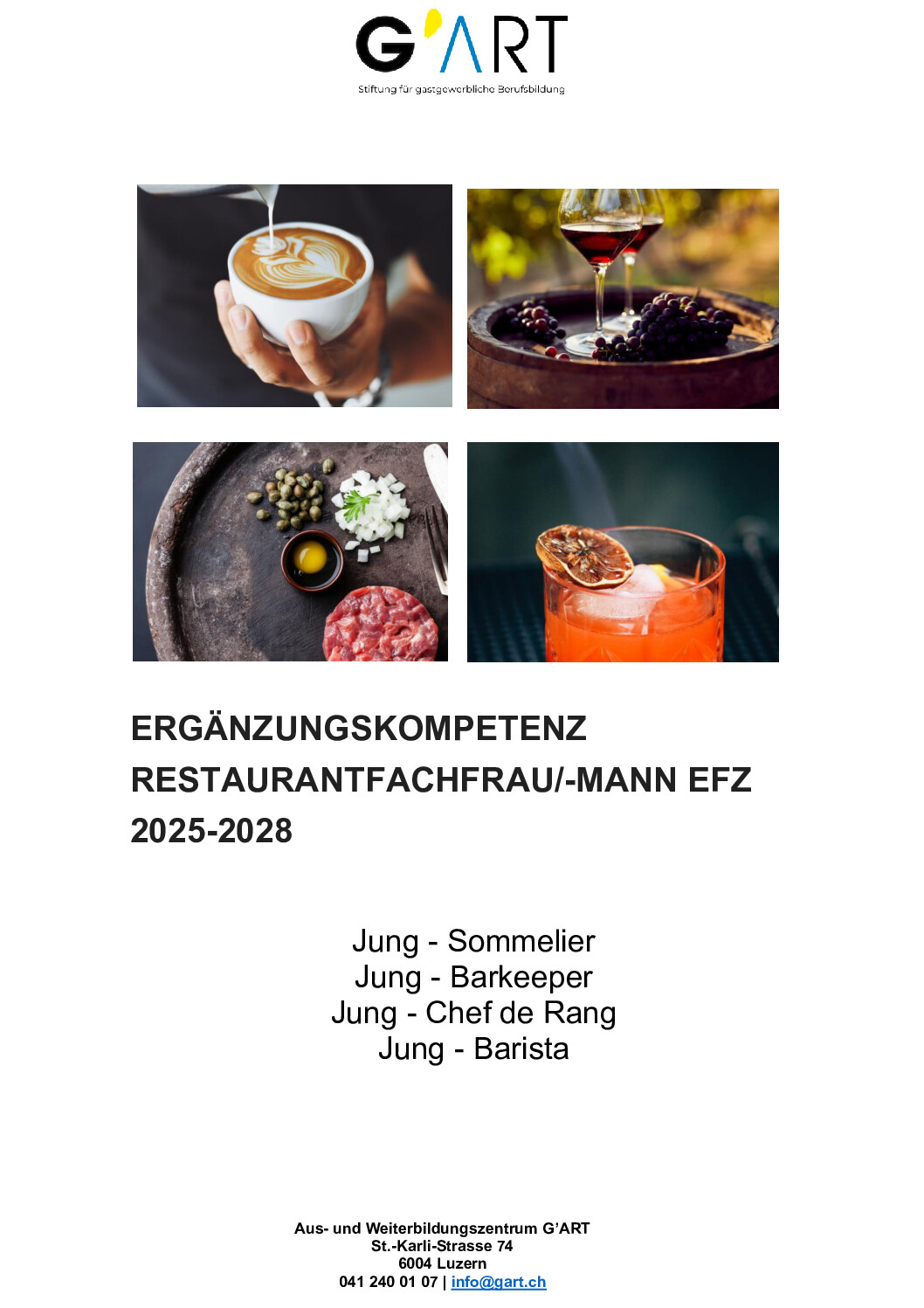 ERGÄNZUNGSKOMPETENZ RESTAURANTFACHFRAU/-MANN EFZ 2025-2028
